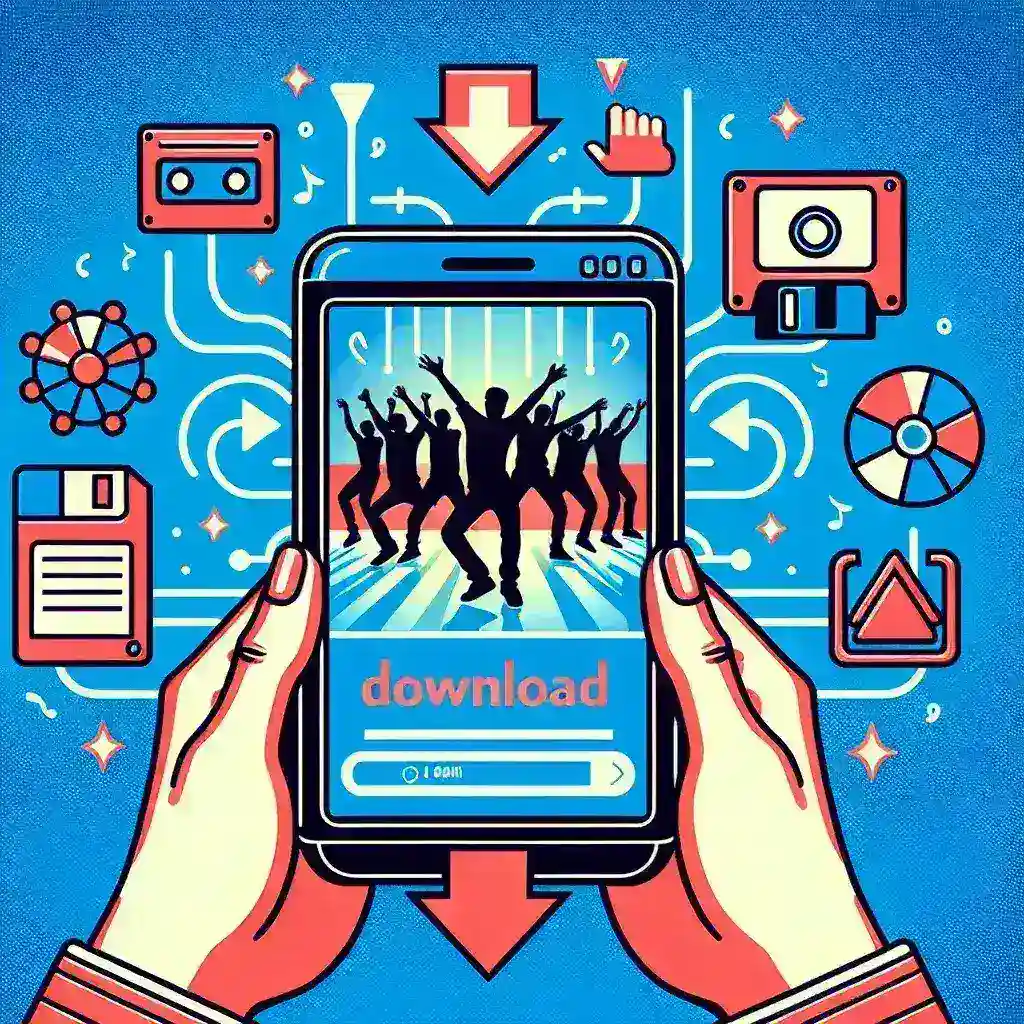 "Illustration of a smartphone displaying the TikTok app interface, showcasing a TikTok video being downloaded with arrows symbolizing saving and sharing options, in an article about 'The Ultimate Guide to TikTok Video Downloader'"